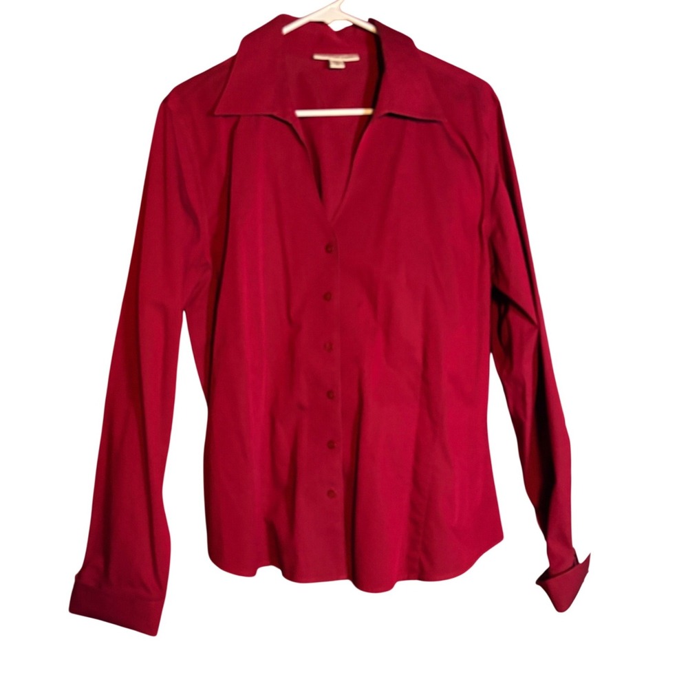 Coldwater Creek Button Down Shirt Womens XL Magenta Good 100% Cotton Long Sleeve